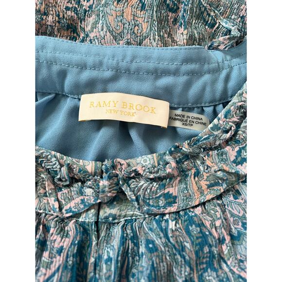 Ramy Brook Olina Silk Ruffle Dress Long Sleeve - Picture 6 of 8